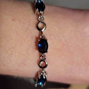 Bague Ringen Deep Blue Crystal Bracelet in .925 Sterling Silver